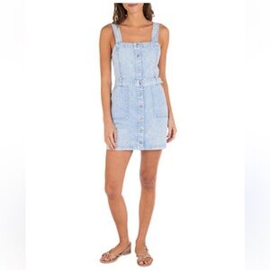 Hurley Finley Denim Mini Dress Coastal Cowgirl Y2K Western Light Wash Belted-S